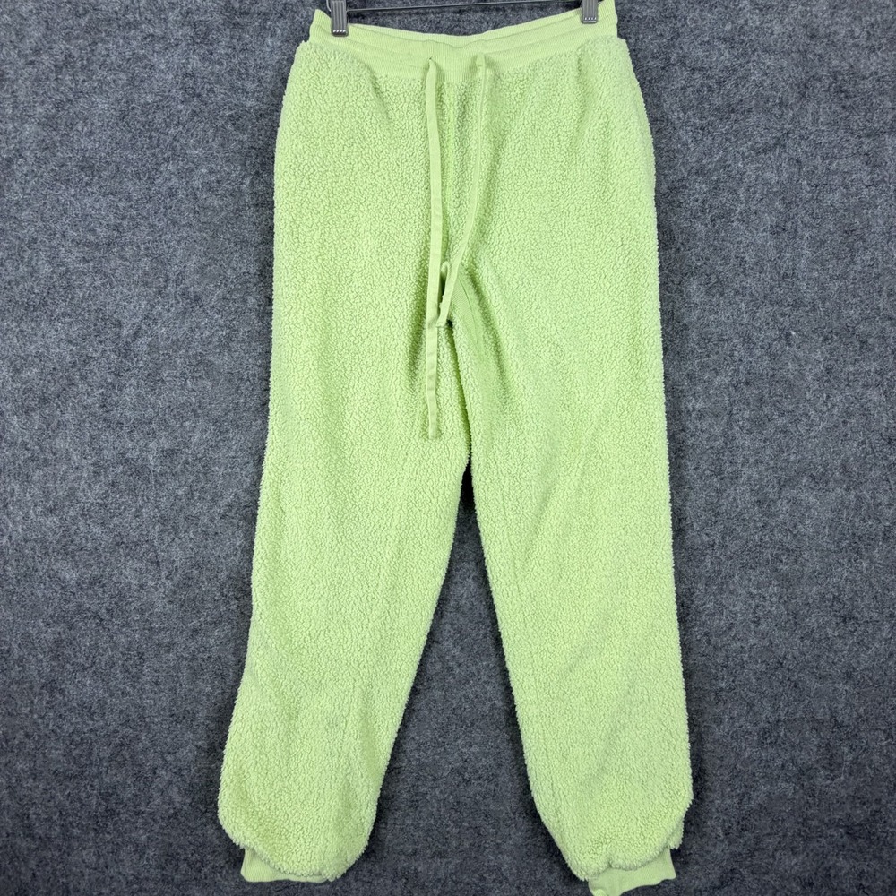 Current Air Los Angeles Fleece Jogger Pants Womens S Green Drawstring Athleisure